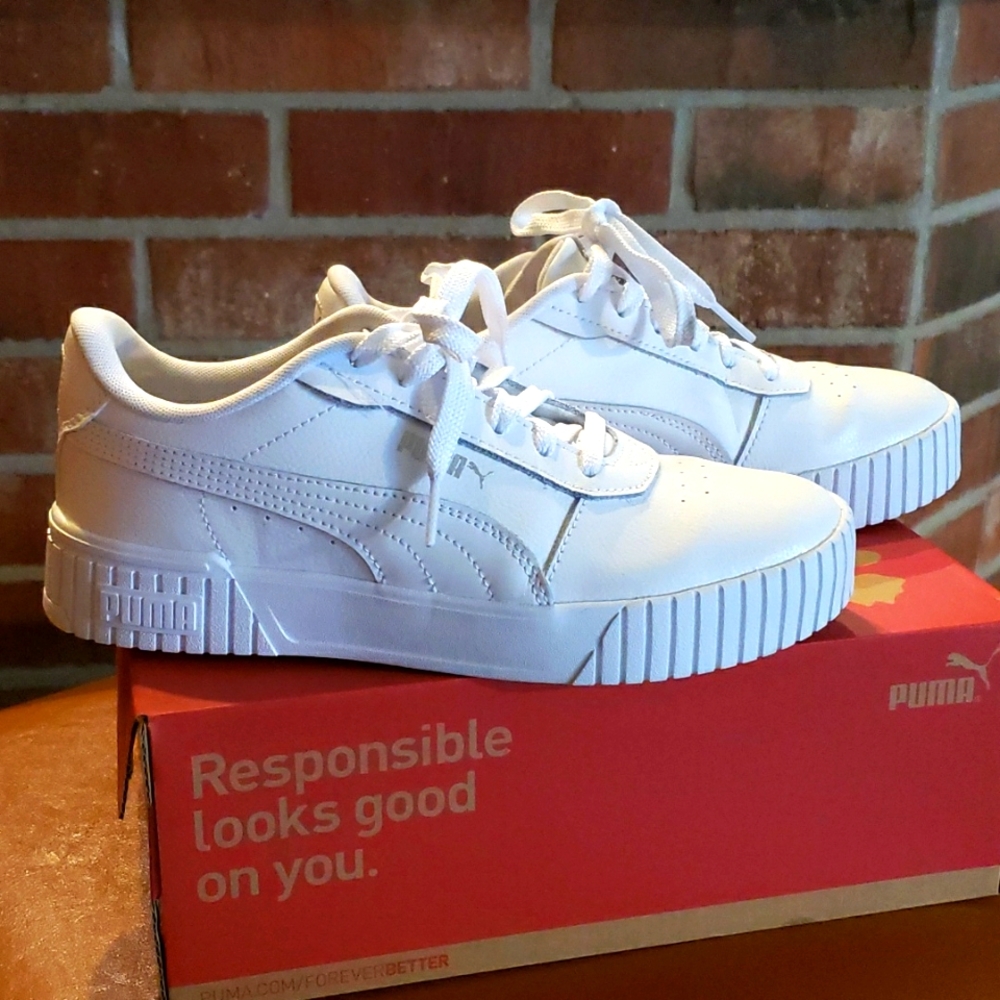 Puma White Leather Sneakers